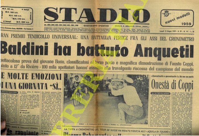 - - Baldini ha battuto Anquetil.