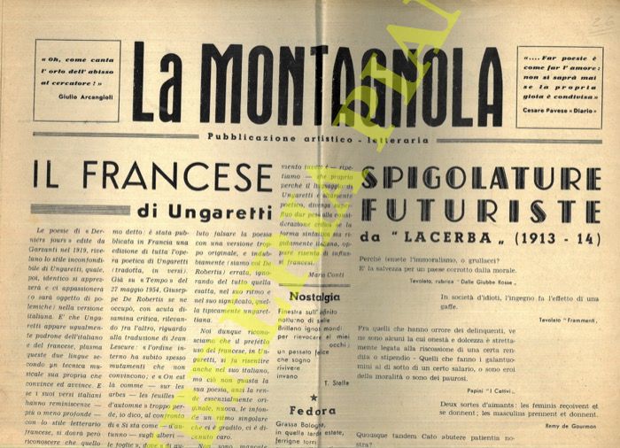 - - la Montagnola. Pubblicazione artistico - letteraria.