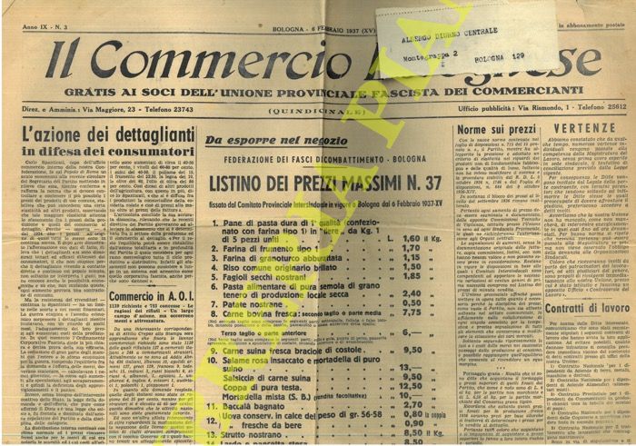 - - Il Commercio Bolognese.