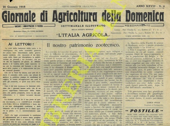 - - Giornale di Agricoltura della Domenica.