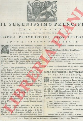 - - Libera vendita senza dazi al grano turco.