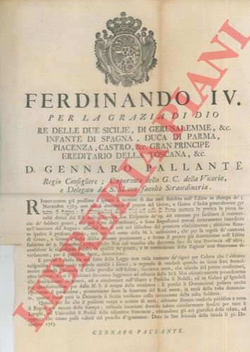 - - Divieto d'aumento dei prezzi del grano.