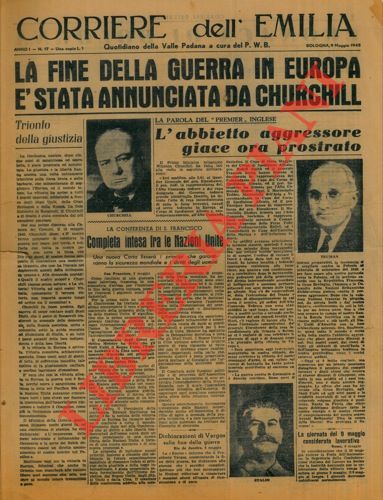 - - La fine della guerra in Europa  stata annunciata da Churchill.
