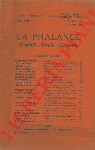 - - La phalange. France - Italie - Espagne.