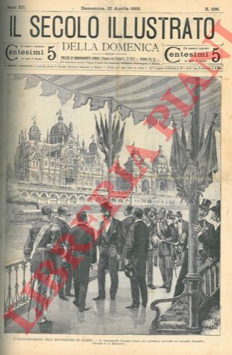 BONAMORE A. - - L'inaugurazione dell'Esposisizione di Parigi. Il presidente Loubet passa sul battello davanti al Palazzo Italiano.
