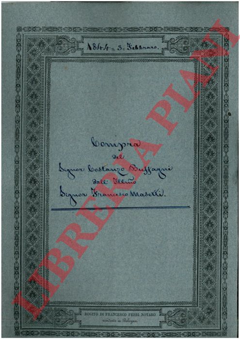 Buffagni - Masetti - Compra di 16 poste esistenti nel Maceratore da Canepa del predio detto Peschiera posto a Ducentola sito nel Comune di San Giovanni in Persiceto, provincia di Bologna