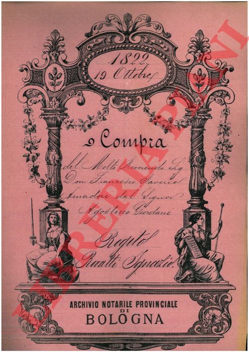 Amadori - Giordani - Compra di un pezzo di terra facente parte di un predio denominato San Leone sito nel Comune di Budrio, Parrocchia di Pieve di Budrio