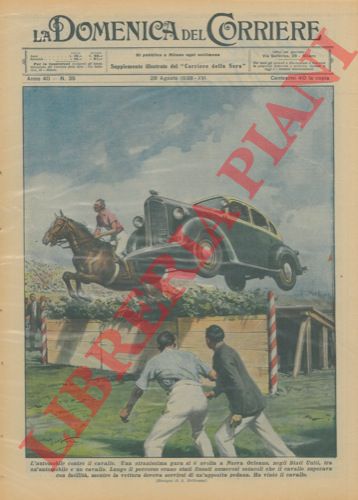 BELTRAME A. - - Gara tra un'automobile e un cavallo.