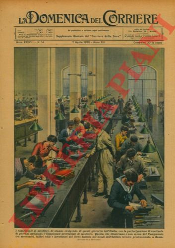 BELTRAME A. - - Campionato tra meccanici, fabbri edili e lavoratori del ferro battuto, nei locali dell'Istituto Tecnico Professionale a Roma.