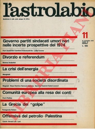- - L'astrolabio. Problemi della vita italiana.  Dir. Ferruccio Parri.
