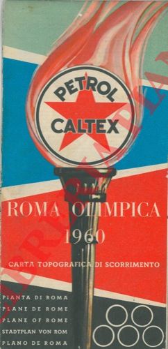 - - Roma Olimpica 1960. Carta topografica di scorrimento.