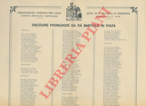 - - Dscours pronunzi da R Bartold in piaza.
