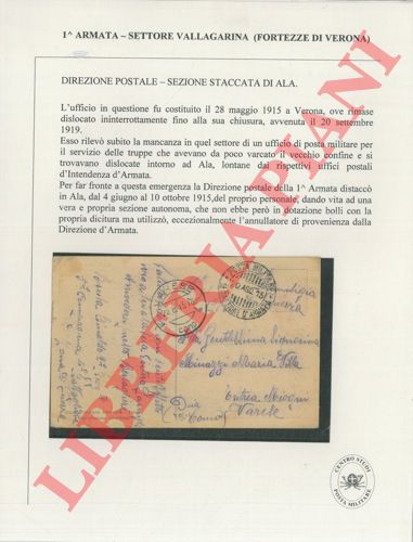 - - 1a Armata. Settore di Vallagarina (Fortezze di Verona).