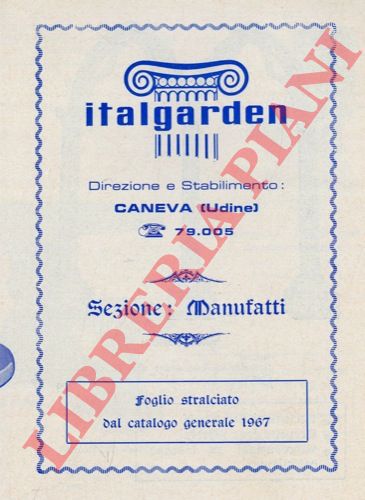 Italgarden. UD - - Manufatti in cemento, vasi, fontane, tavoli, ecc.