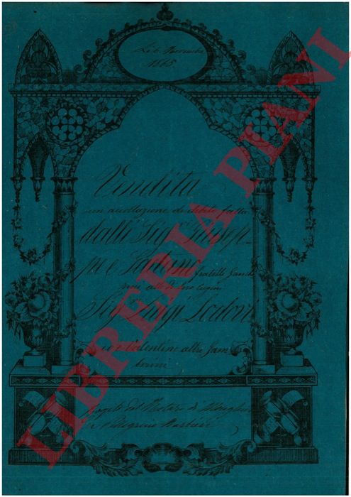 Gamberini - Lodovi - Vendita di un predio detto C di Francia composto da appezzamenti detti uno Prandazzo, uno La Croma, uno Campo dei Pegni, uno La Vignola, uno La Rovina posti in Siolo Comune di Monghidoro, ed infine uno detto La Terra posto in frazione Vergiano.