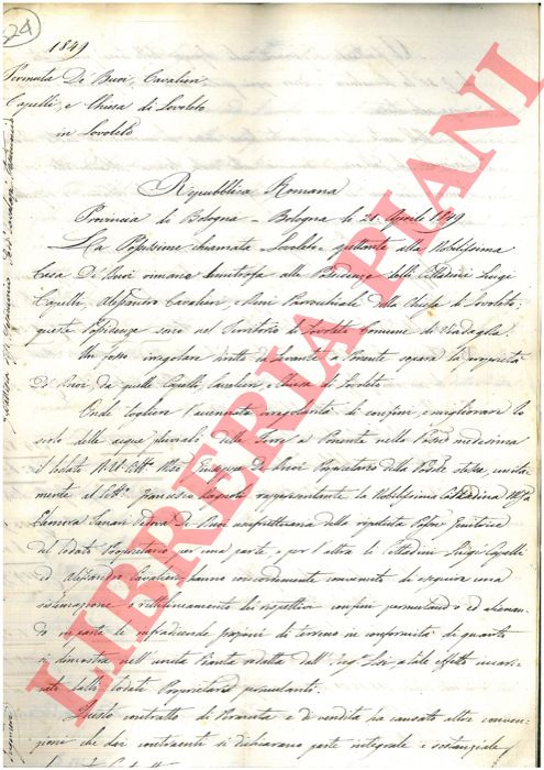 Tanara - D Buoi - Capelli - Cavalieri - Permuta tra posti nel territorio di Lovoleto, Comune di Viadagola