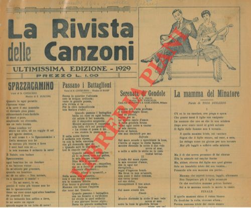 - - La Rivista delle Canzoni. Ultimissima  edizione 1929.