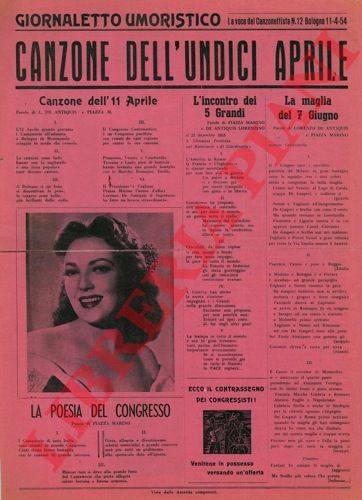 PIAZZA Marino - - Canzone dell'undici aprile. Giornale umoristico.