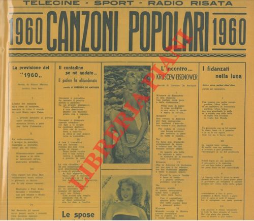 (PIAZZA Marino) - - Canzoni popolari 1960.