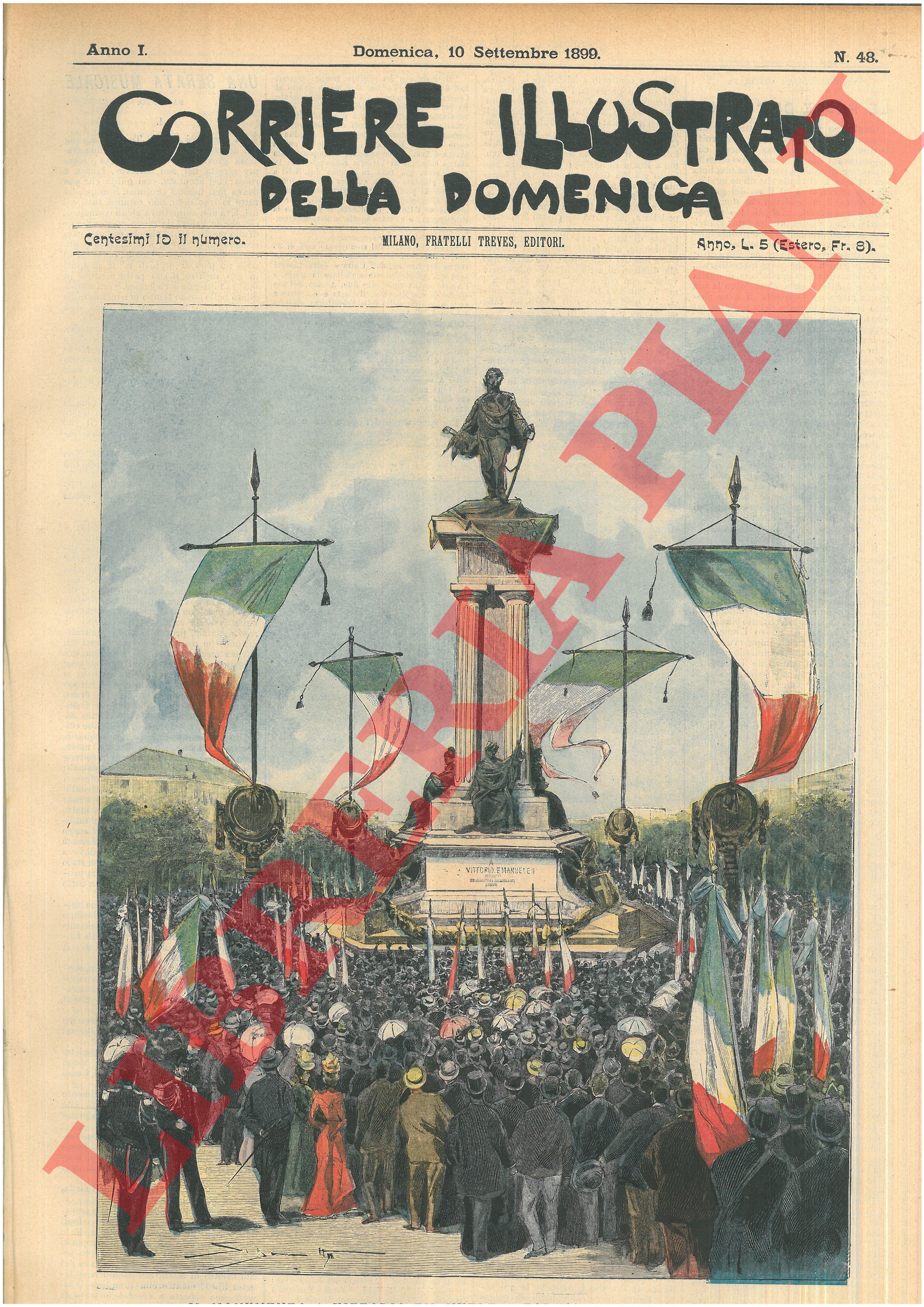SILBONETTO - - Il monumento a Vittorio Emanuele a Torino, dello scultore Pietro Costa.