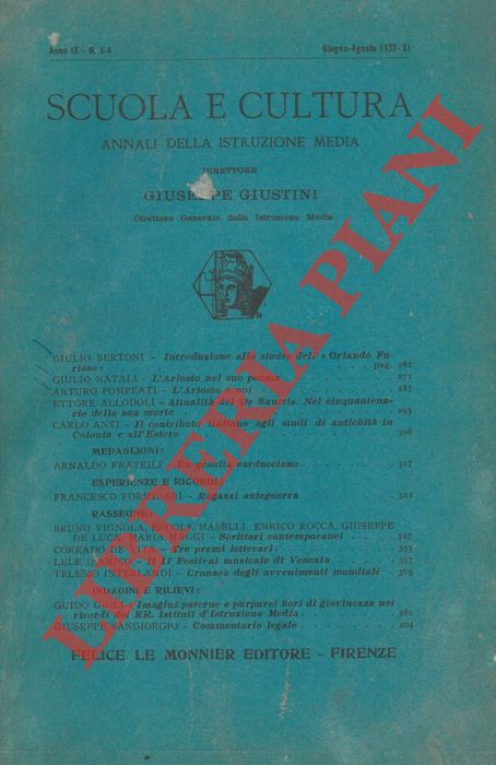 - - Scuola e cultura. Annali della istruzione media.