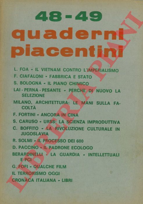 - - Quaderni piacentini.