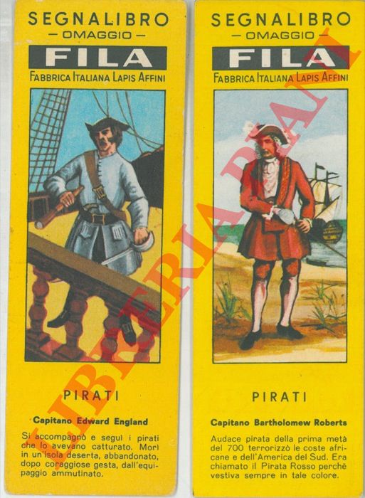 FILA - - (Segnalibri) Pirati. Cap. Bartholomew Roberts - Cap. Edward England