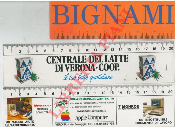 - - Segnalibri con righello millesimato ad un lato,
