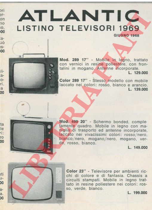 Atlantic - - Listino televisori 1969.