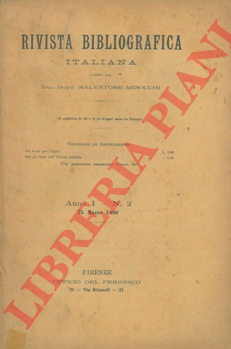 - - Rivista bibliografica italiana.