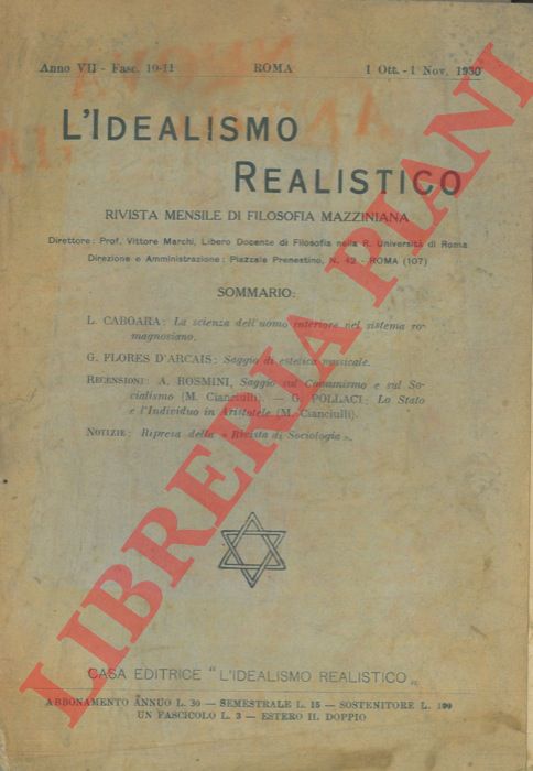 - - L'idealismo realistico.
