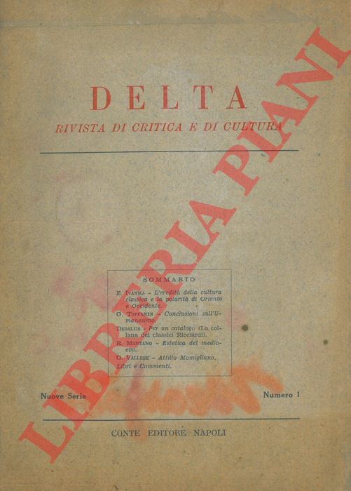 - - Delta. Rivista di critica e di cultura.