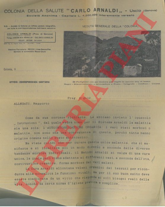 - - Pozione, cachets, ecc, Colonia Arnaldi