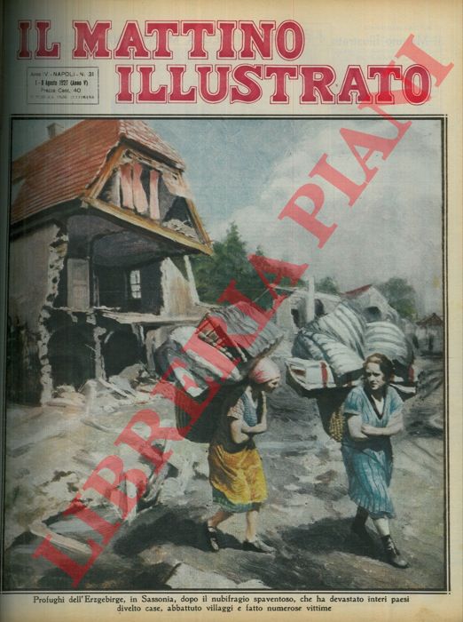 - - Profughi dell' Erzgebirge, in Sassonia, dopo il nubifragio spaventoso, che ha devastato interi paesi divelto case, abbattuto villaggi e fatto numerose vittime.