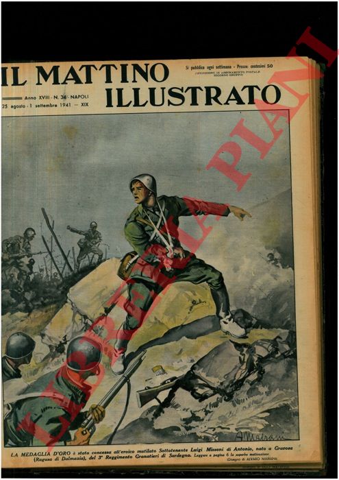 MAIRANI Alvaro - - La medaglia d'oro  stata concessa all'eroico mutilato Sottotenente Luigi Missoni di Antonio, nato a Gravosa (Ragusa di Dalmazia), del 3 Reggimento Granatieri di Sardegna.