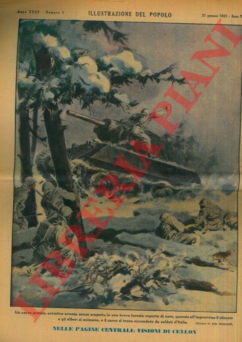 RAIMONDI Aldo - - Sul lago Ilmen un convoglio sovietico composto prevalentemente di slitte trainate da renne  bombardato dagli aerei e disperso.