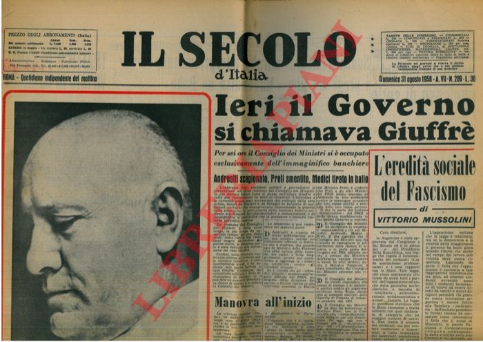 - - L'eredit sociale del fascismo (di Vittorio Mussolini),