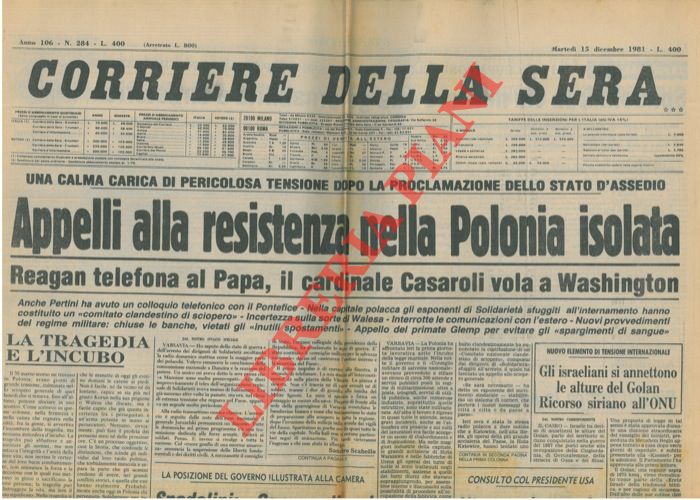 - - Appelli alla resistenza nella Polonia isolata. Proclamazione dello stato d'assedio.