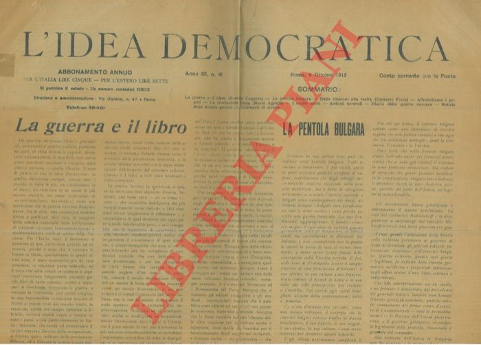 - - L'idea democratica.