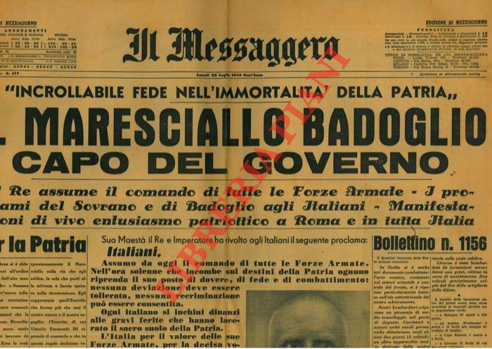 - - Il Maresciallo Badoglio Capo del Governo.