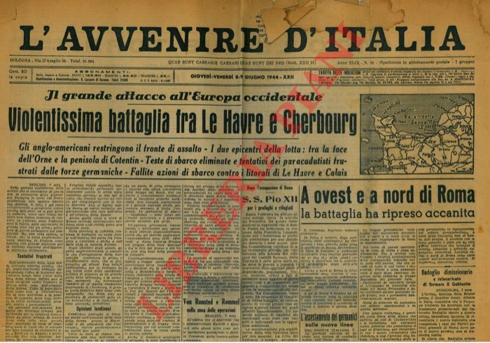 - - A ovest e a nord di Roma la battaglia ha ripreso accanita.