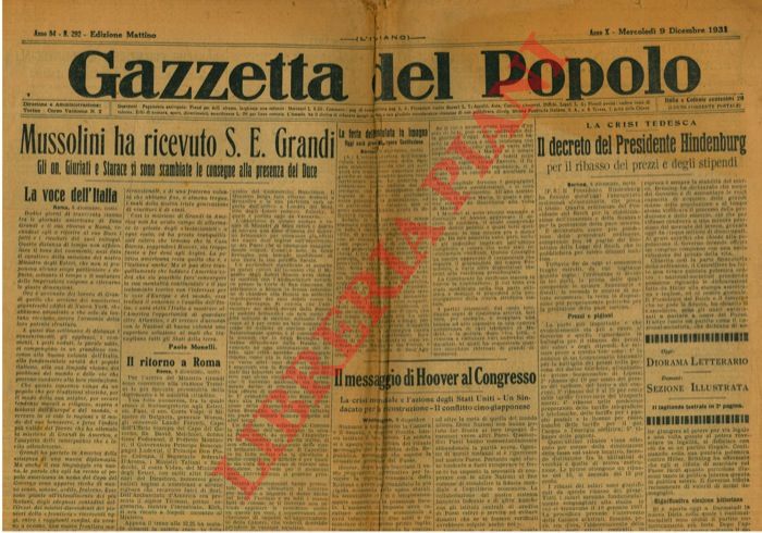 - - Questioni di politica interna ed estera.
