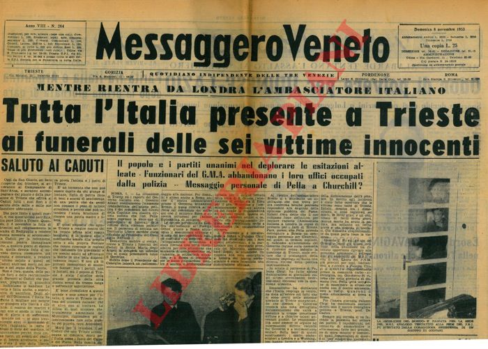 - - Tutta l'Italka presente a Trieste ai funerali delle sei vittime innocenti.