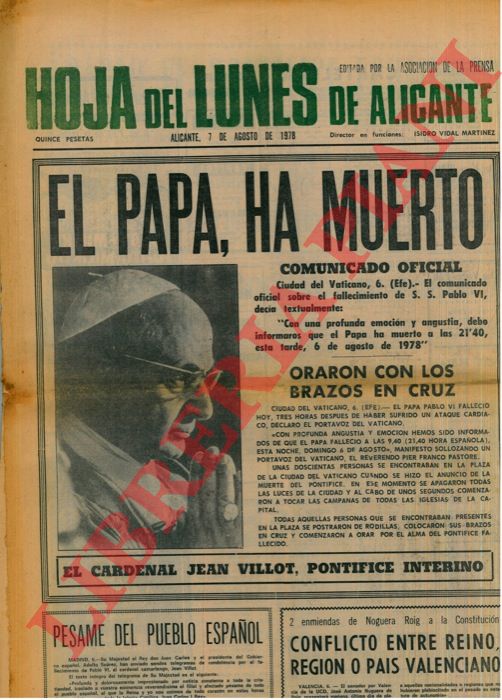 - - El Papa ha muerto.
