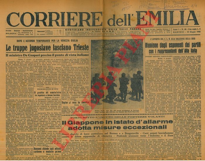 - - Guerra in Asia, Governo Bonomi, Governo Parri, ecc.