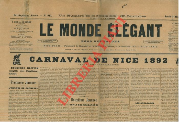 - - Le monde lgant. Echo des salons.