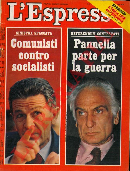 - - Comunisti contro socialisti. Sinistra spaccata.