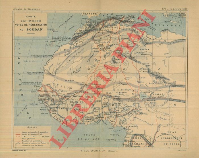  - Carte pour l'tude des voies de penetration au Sudan.