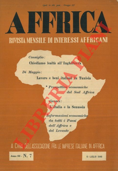 - - Affrica. Rivista mensile di interessi africani