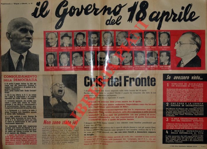 - - Il Governo del 18 aprile. Crisi del Fronte.